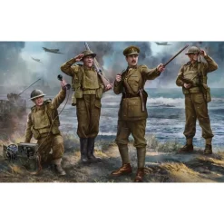 4 figurines : Commandement Britannique 2ème guerre mondiale - Zvezda
