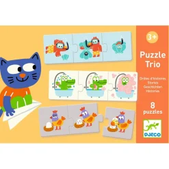 8 Puzzles trio : Drôles d'histoires - Djeco