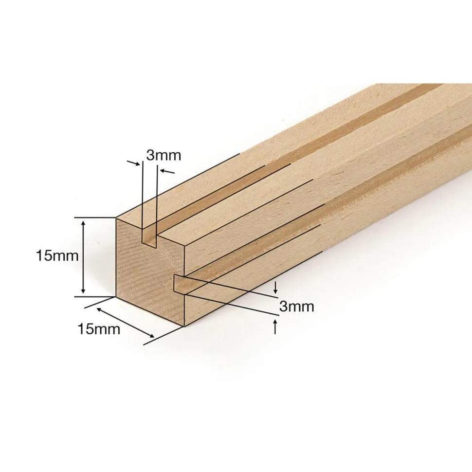 Accessoire Maquette : Profilé bois pour vitrine sur mesure 4x1m - OCCRE