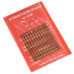 Accessoire maquette bateau en bois : Charnières sabord en photodécoupe avec piton - Amati