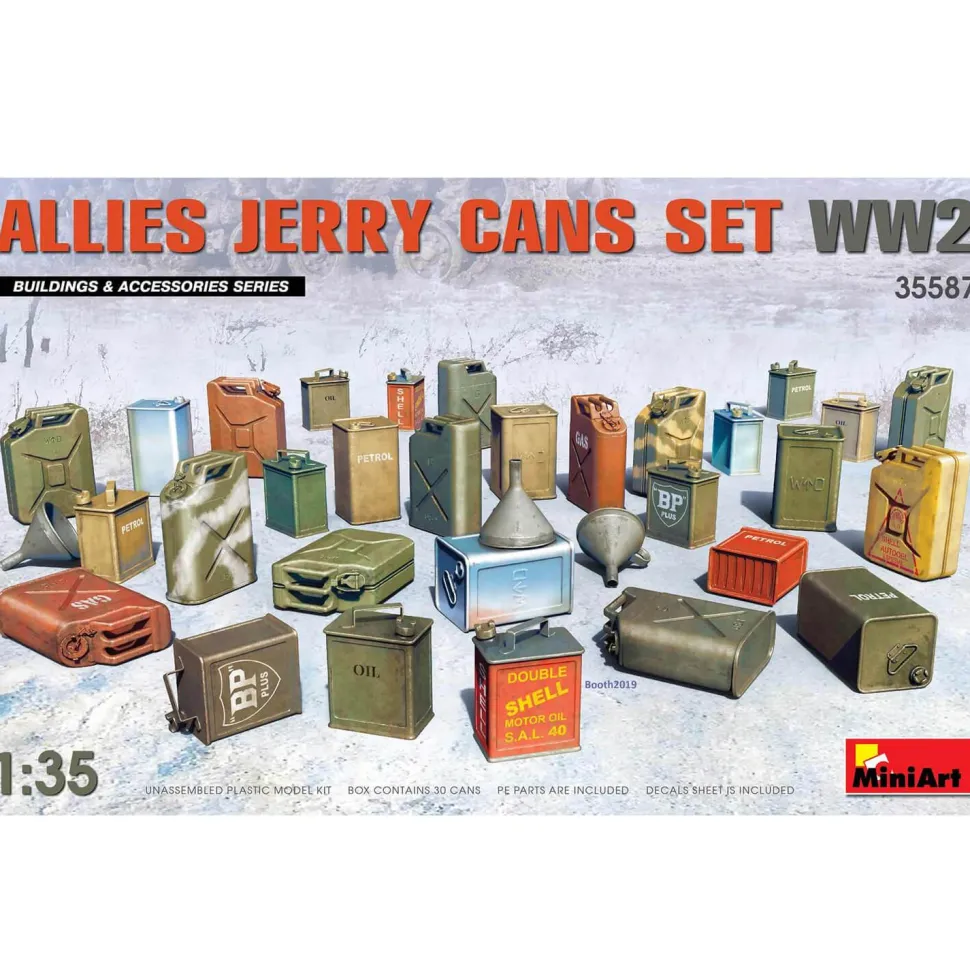 Accessoires de dioramas : Seconde Guerre Mondiale : Set de jerricanes - Mini Art