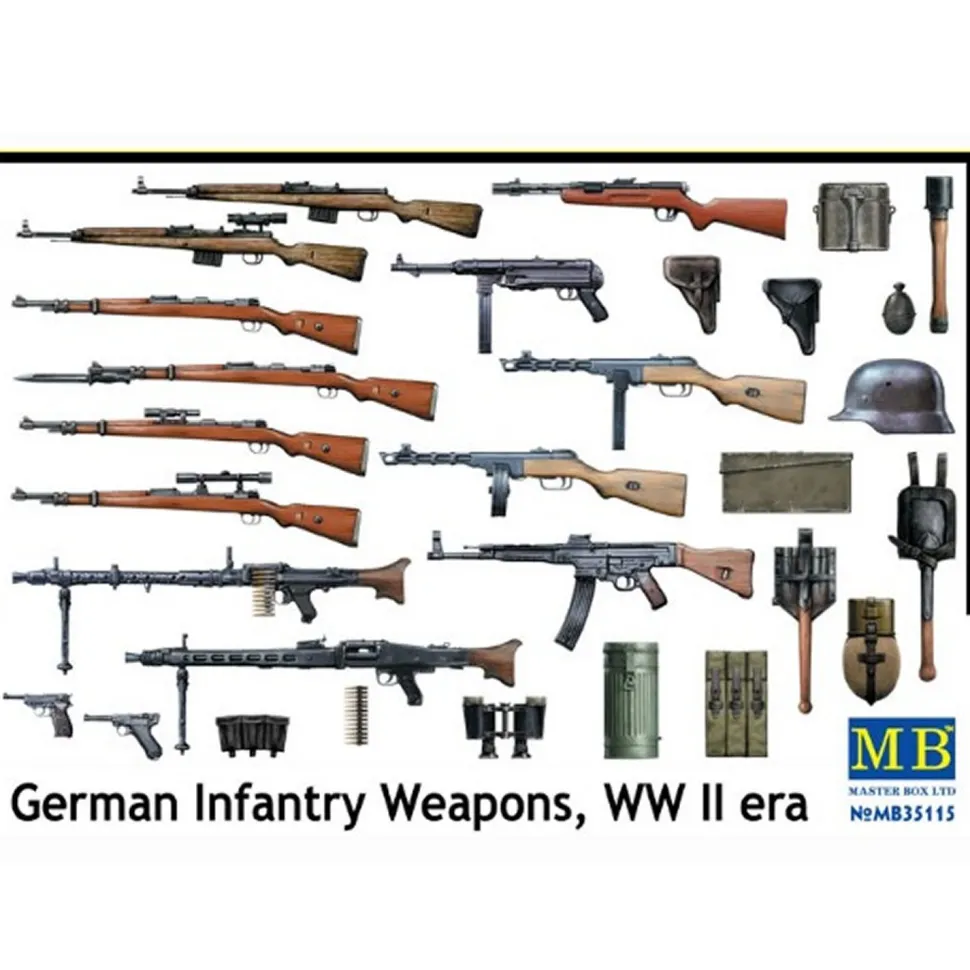 Accessoires militaires 2ème Guerre mondiale : Set armes et matériel d'infanterie allemande - Master Box