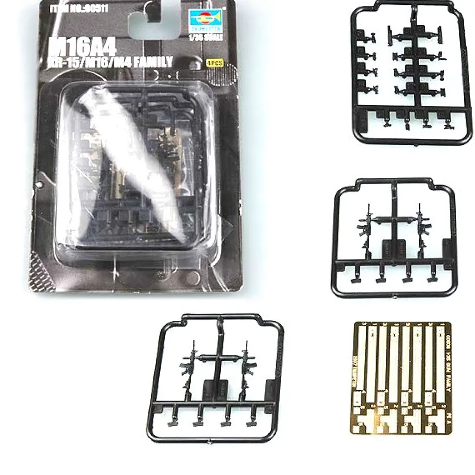 Accessoires militaires : Pistolets et fusils 1/35 : 16A4 : 4 pièces - Trumpeter