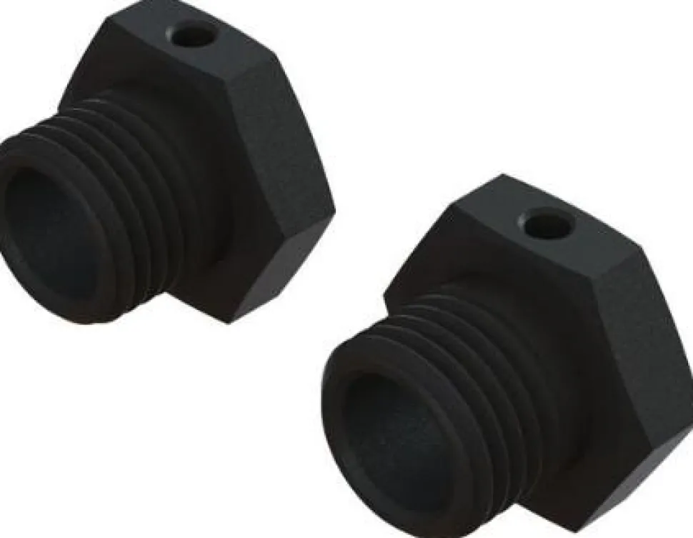 Aluminum Wheel Hex 17mm - 14.6mm Thick, Black (2) - ARRma