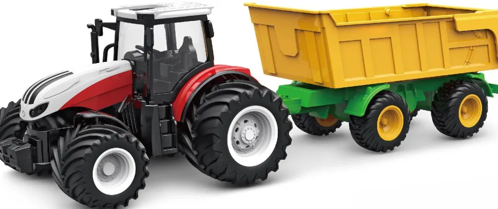 AMEWI Tracteur Avec Remorque à Benne Basculante et Son et Lumière 1:24 RTR - Amewi