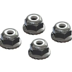 AR708008 - Flanged Nyloc Locknut 4mm Silver (4) - ARRma