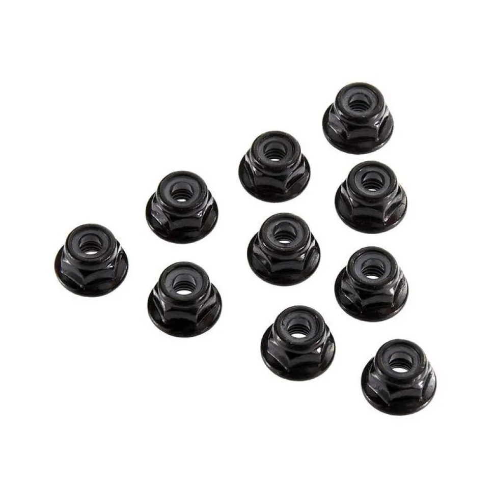 AX31250 Serrated Nylon Lock Nut Black 4mm (10) - Axial