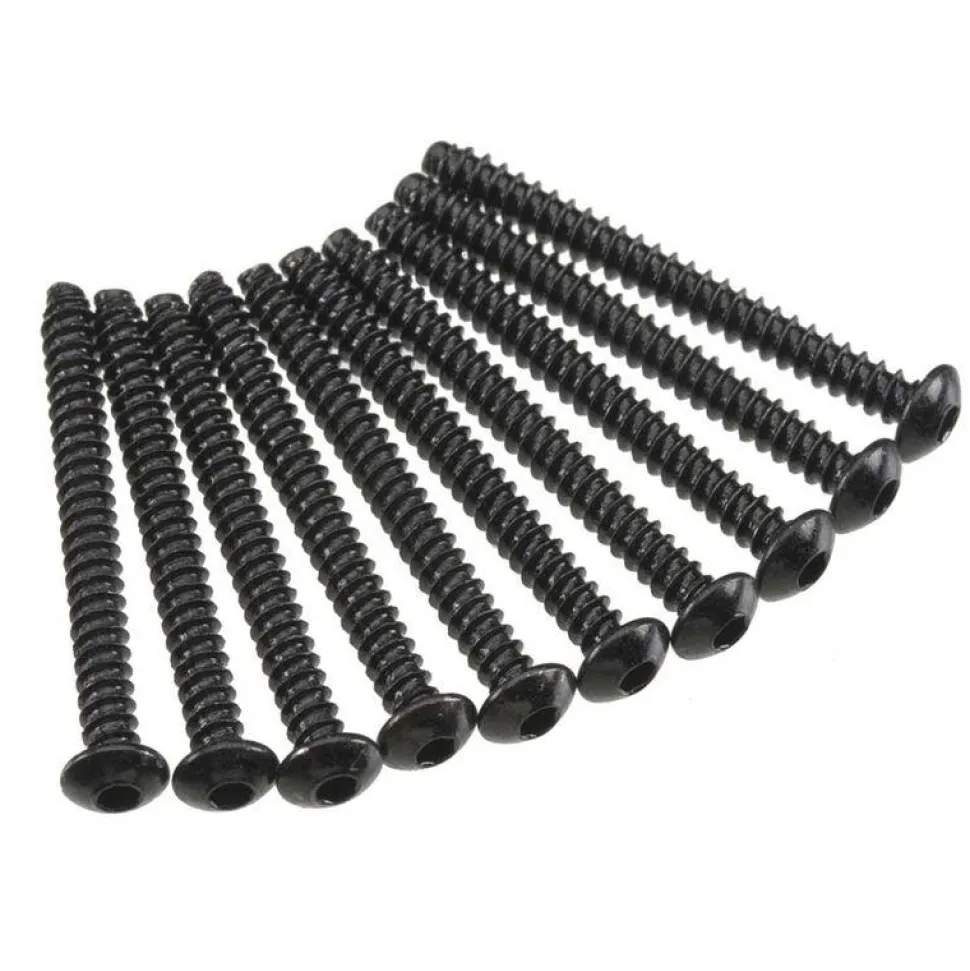 AXA441 Hex Tap Button Head M3x30mm Black (10) - Axial