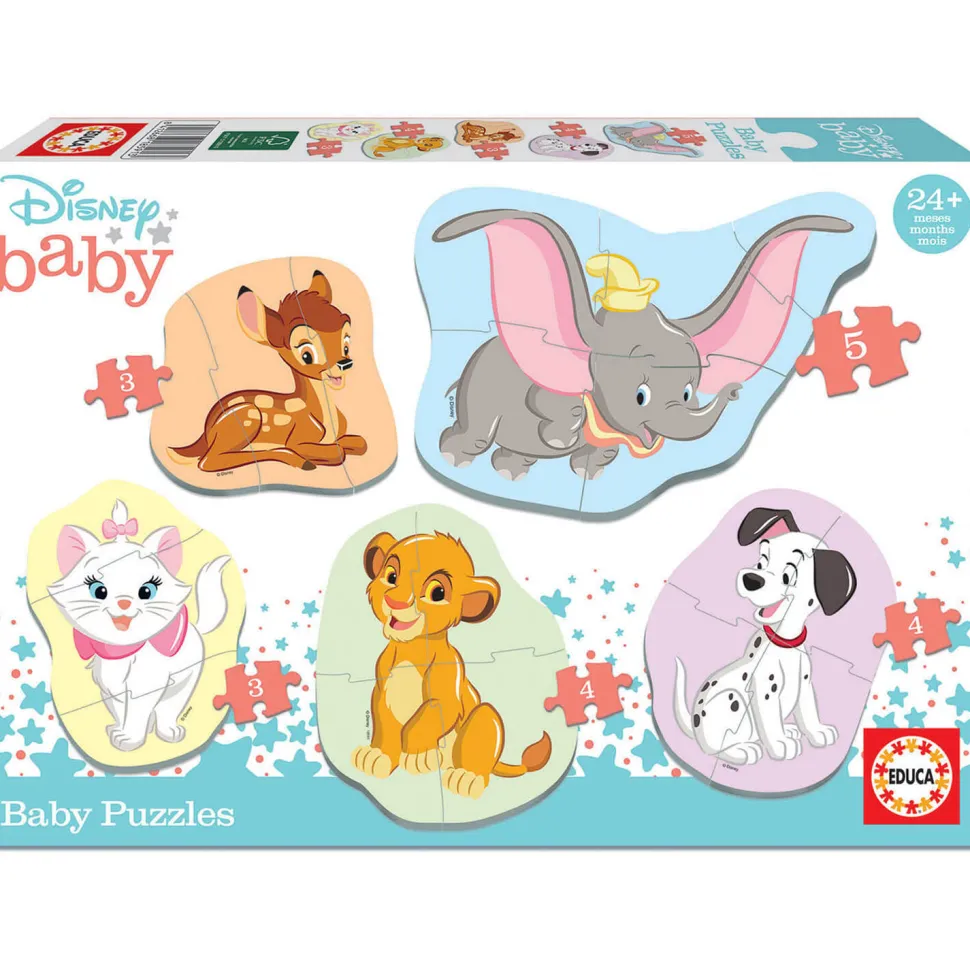 Baby puzzle : 5 puzzles de 3 à 5 pièces : Disney baby - Educa