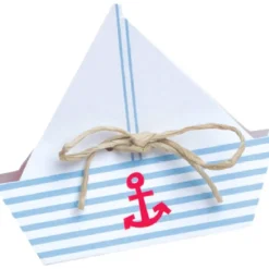 Ballotin carton Voilier rouge/bleu - RueDeLaFete