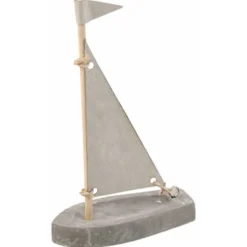 Bateau ciment voile grise 16cm - RueDeLaFete