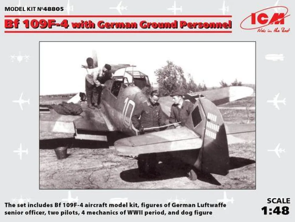 Bf 109F-4 with German Ground Personnel - 1:48e - ICM - ICM