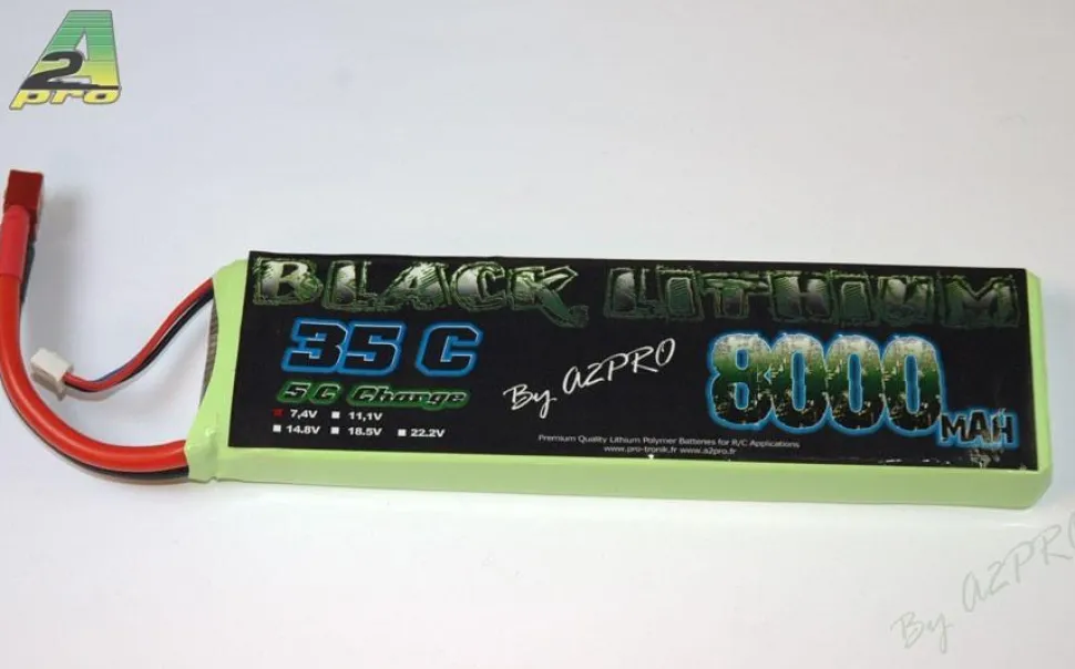 Black Lithium 8000mAh 45C 2S (380 grs) A2PRO - A2Pro