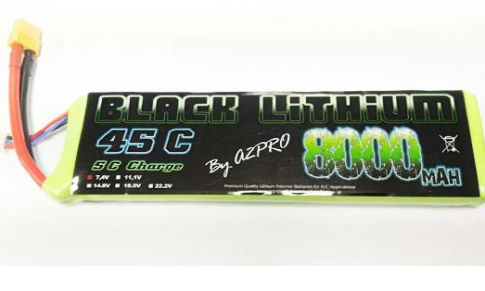 Black Lithium 8000mAh 45C 2S (380 grs) A2PRO - A2Pro