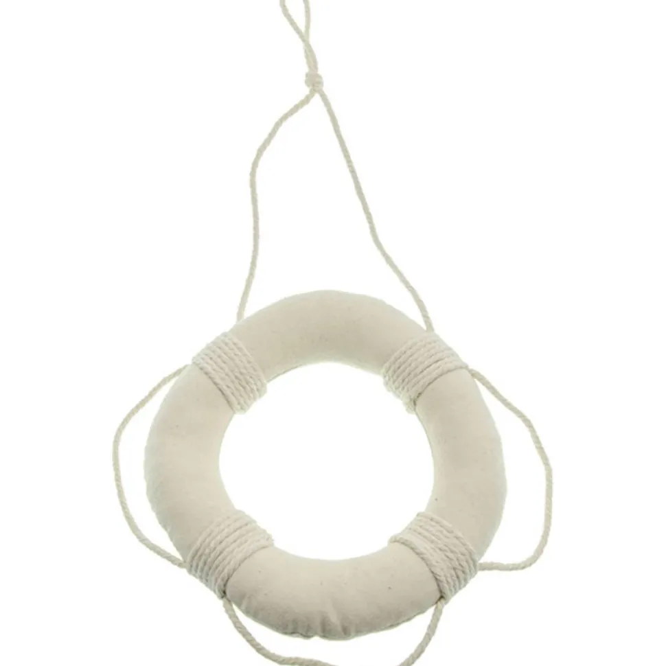 Bouée tissu déco à suspendre ivoire, 16cm - RueDeLaFete