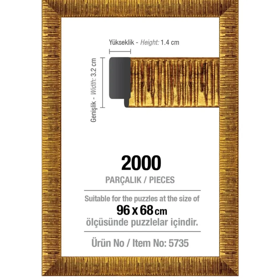 Cadre pour puzzle de 2000 pièces - 30 mm : Doré - Art Puzzle