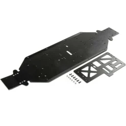 Chassis w/Brace 4mm Black: DBXL-E 2.0 - Losi - TLR