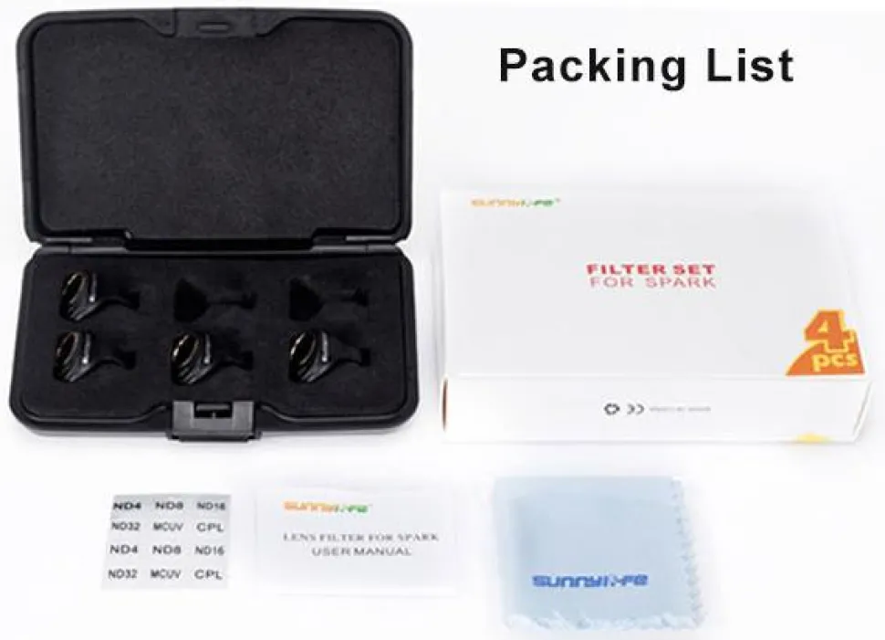 Coffret 4 filtres ND4 / ND8 / ND16 / ND32 Spark DJI - SDS