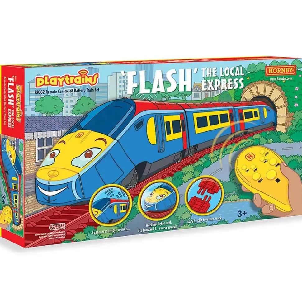 Coffret Playtrains : Circuit de train à piles télécommandé : Flash The Local Express - Jouef