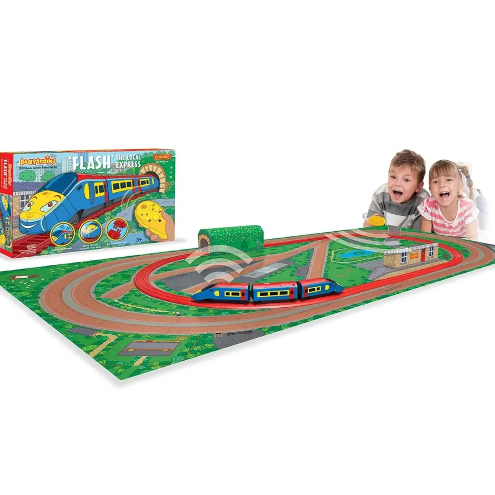 Coffret Playtrains : Circuit de train à piles télécommandé : Flash The Local Express - Jouef
