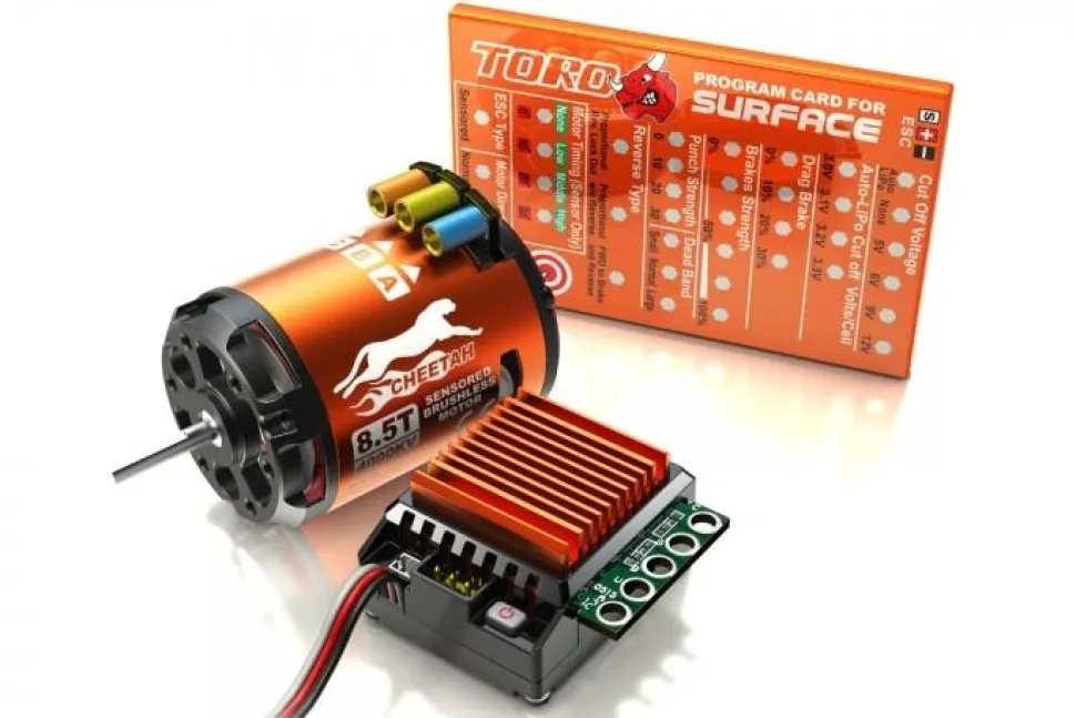 Combo Cheetah 10 Controleur S60A + Moteur 1600KV - 21.5T 2P Brushless - SkyRc