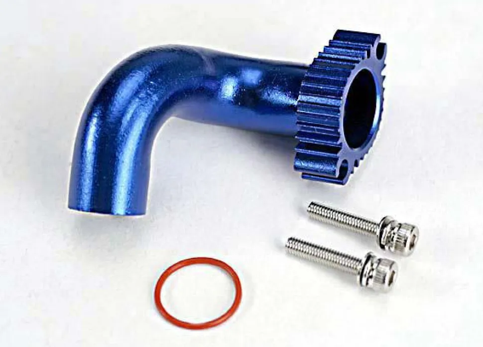 Coude D'Echappement Alu Anodisebleu A Sortie Arriere Trx 2.5/2.5R/3.3 - Traxxas