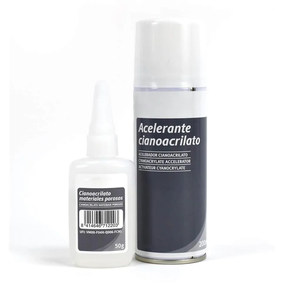 Cyanoacrylate Dense et Spray Accélérateur de Cyano (50 gr et 200 ml) - Artesania