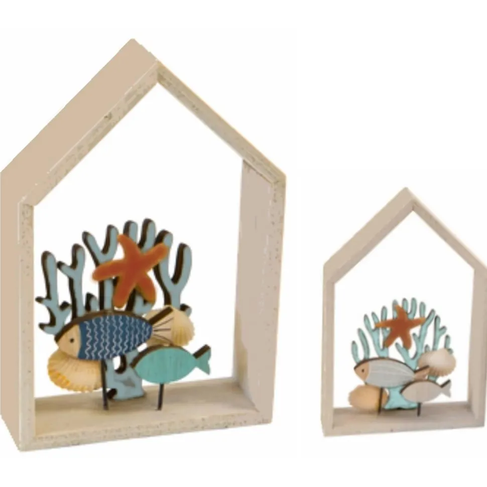Décor Poissons au fond de la mer 12cm en bois (x1) - RueDeLaFete