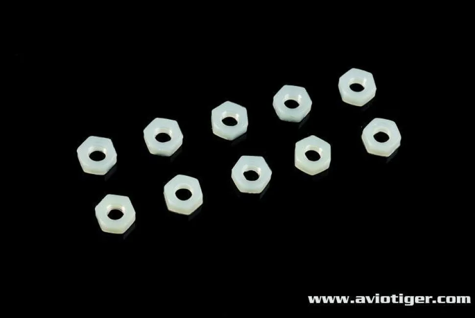 Ecrou Hexagone M6 Nylon (10) - GF-0300-004 - Gforce