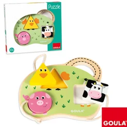 Encastrement 3 pièces en bois : Mon premier puzzle Ferme - Goula