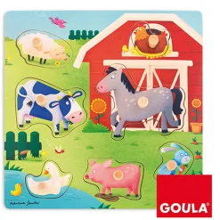 Encastrement 7 pièces en bois : Mamans bébés animaux de la ferme - Goula