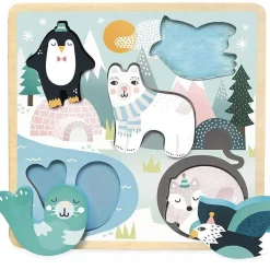 Encastrement tactile 5 pièces en bois : Touch and feel : Banquise - Vilac