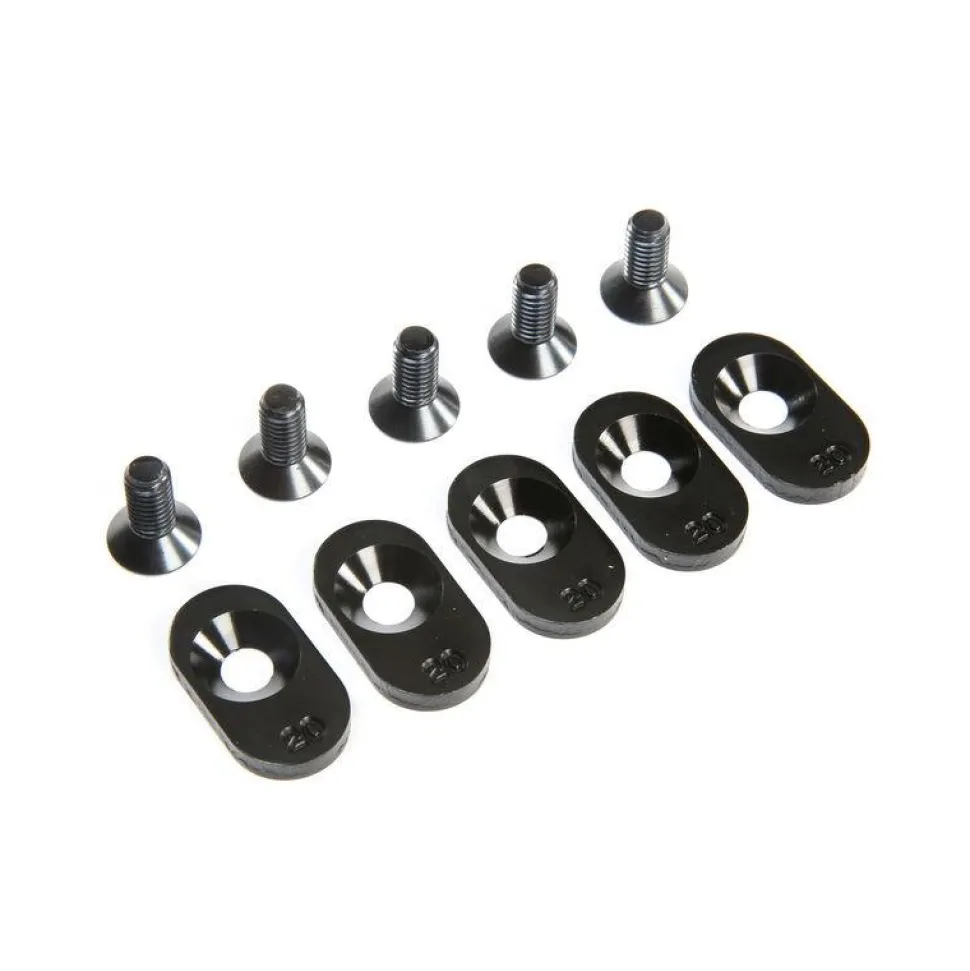 EngineMntInsert&Screws, BLK, 20T(5): 5ive-T 2.0 - Losi - TLR