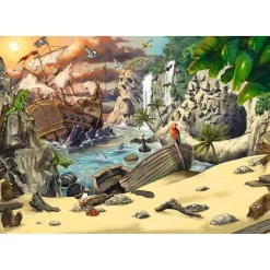 Escape puzzle Kids 368 pièces : L'aventure des pirates - Ravensburger