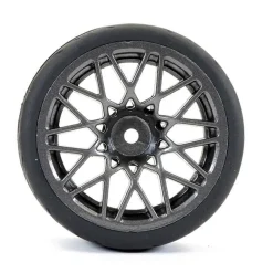 Fastrax 1:10e Street/Tread Tyre Star Spoke Gun Metal Wheel Set - Fastrax
