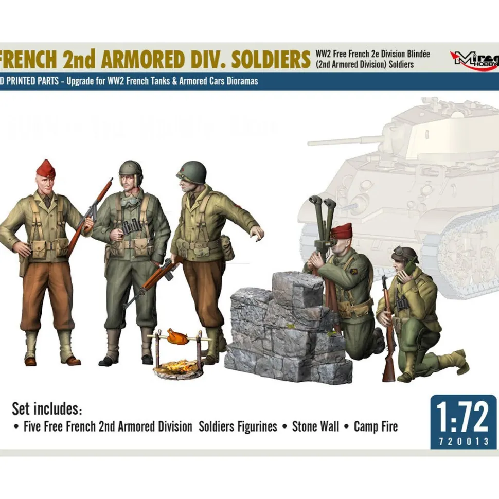 Figurines : Soldats de la 2ème division blindée française - Mirage Hobby