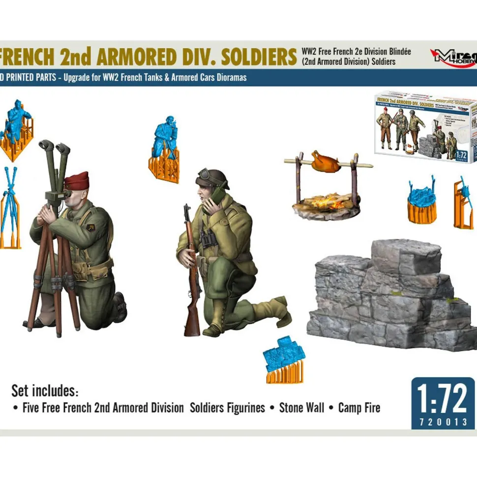 Figurines : Soldats de la 2ème division blindée française - Mirage Hobby
