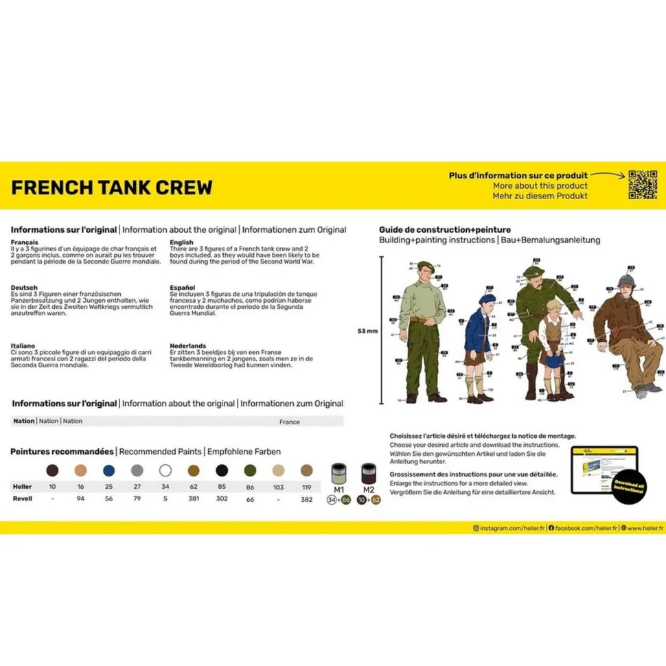 Figurines de Guerre : Equipage de char français - Heller