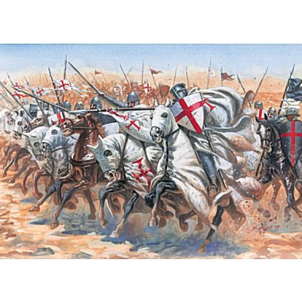 Figurines médiévales : Templiers : 15 cavaliers - Italeri