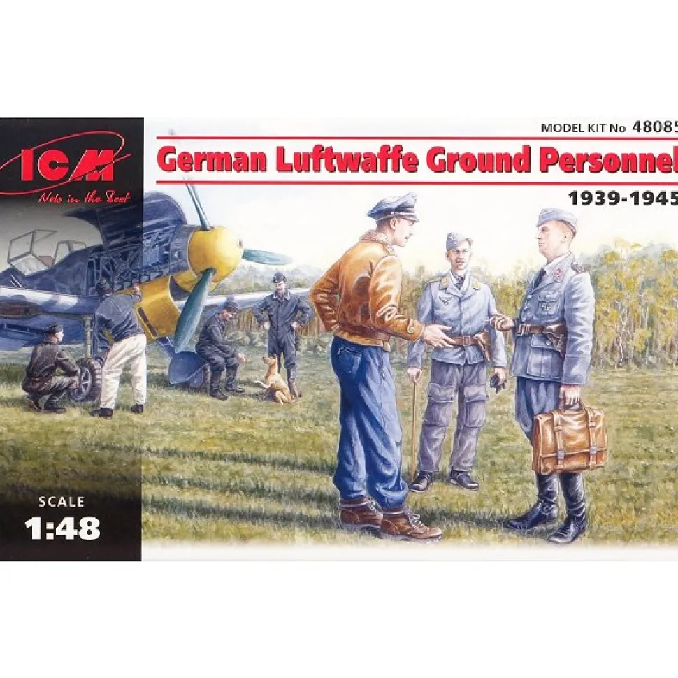 Figurines 2ème Guerre Mondiale : Pilotes et mécaniciens Luftwaffe 1939-1945 - ICM