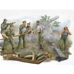 Figurines 2ème Guerre Mondiale : Artilleurs allemands en action - Trumpeter