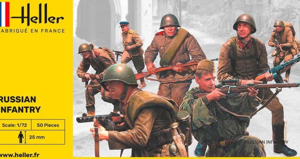 Figurines 2ème Guerre Mondiale : Infanterie russe - Heller