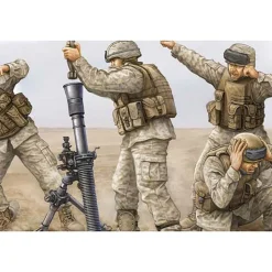 Figurines militaires : Equipe de mortier M252 USMC : Irak 2009 - Trumpeter