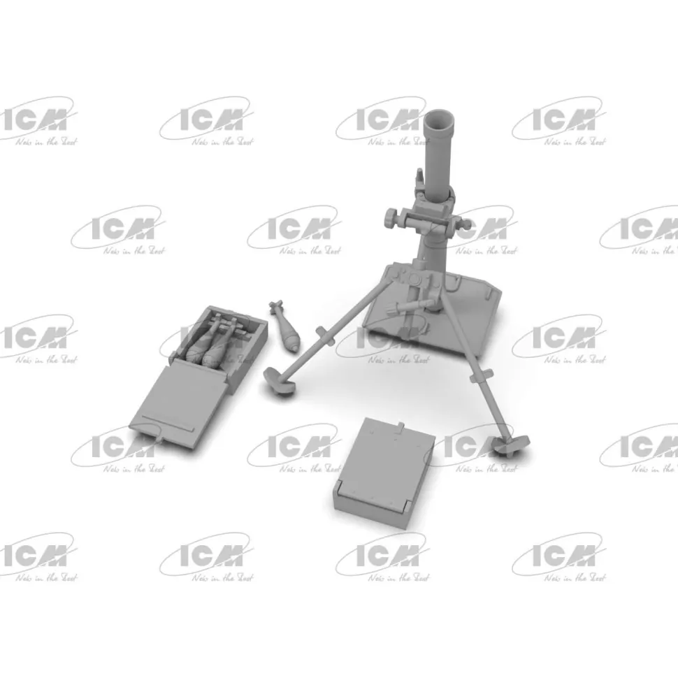 Figurines militaires : Mortier allemand GrW 34 avec équipage Seconde Guerre Mondiale - ICM