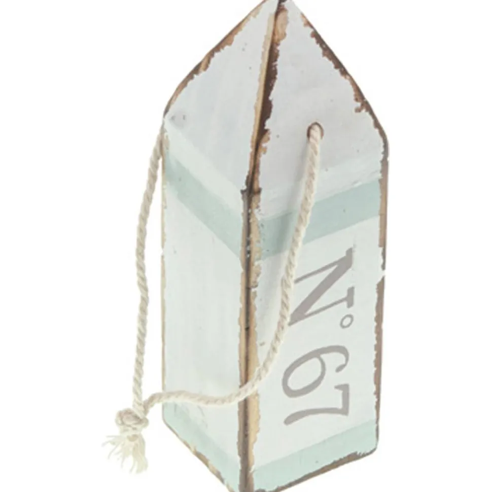 Flotteur bois déco rectangle pointu à suspendre, 12cm - RueDeLaFete