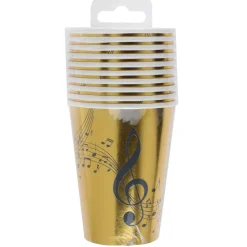 Gobelets en carton x 10 - Disque d'or - RueDeLaFete