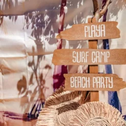 Grandes PANCARTES Playa surf camp BEACH PARTY en bois 70cm - RueDeLaFete