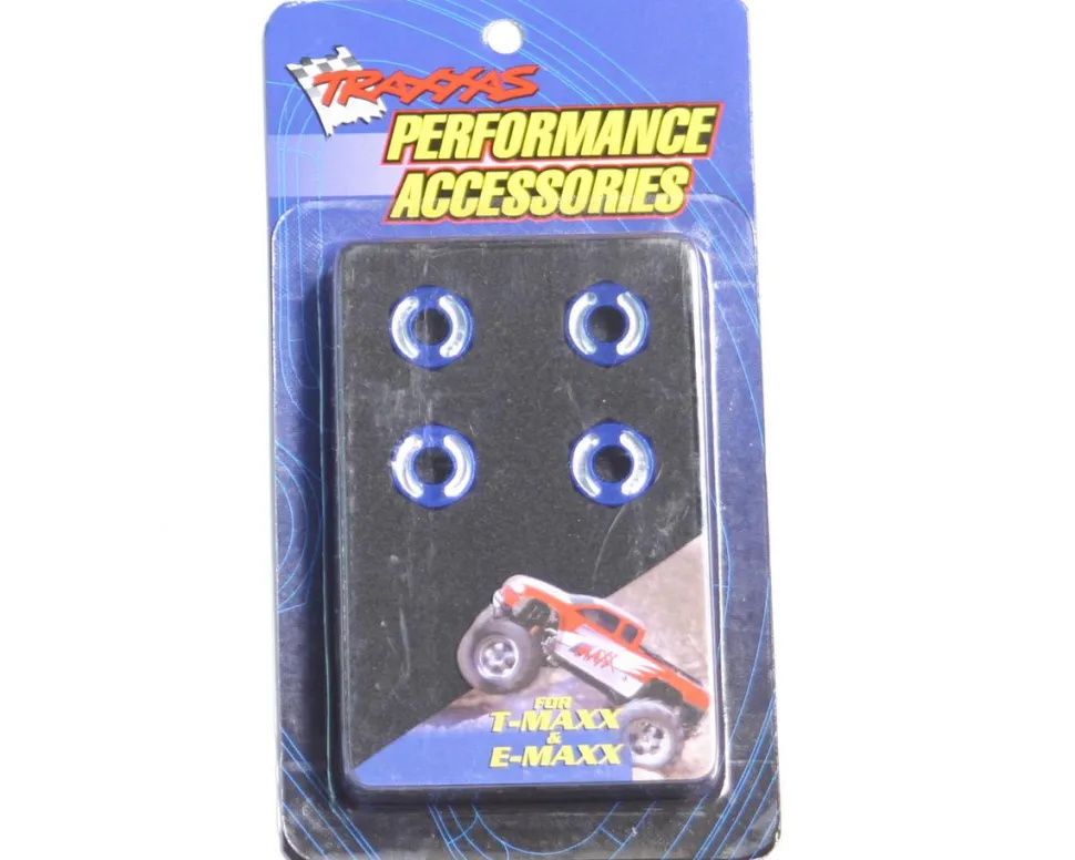 Hexagones De Roues 6061-T6 Alu Anodises Bleu + Goupilles (4) - Traxxas