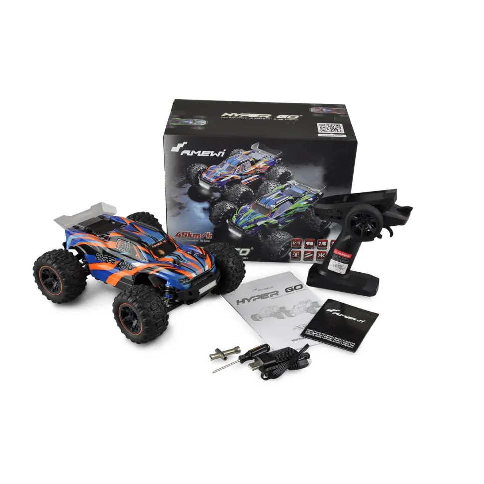 Hyper Go RTR Truggy Brushed 4WD 1:16e - Bleu/orange - Amewi