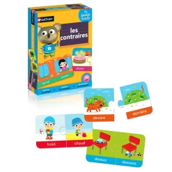 La petite école : Les contraires : 12 associations de puzzle 2 pièces - Nathan